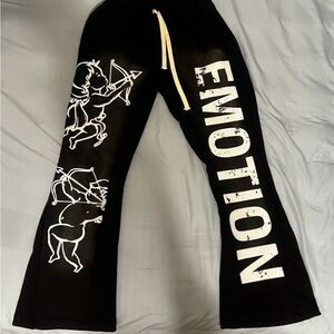 Emotion Black Sweatpants with White Graphic